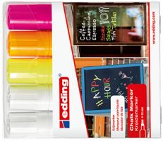Edding 4095 evidenziatore in gesso Capocorda Grigio, Arancione, Rosa, Bianco, Giallo 5 pz (e-4095/5 S Prof Chalk Marker Set Assorted [5])