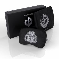noblechairs Brotherhood of Steel Cuscino per il collo/cuscino lombare Nero 2 pz (noblechairs Memory Foam Pillow Fallout Brotherhood of Steel Edition)