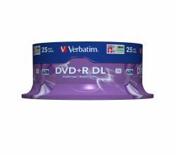 Verbatim DVD+R Double Layer 8x Matt Silver 25pk Spindle 8,5 GB DVD+R DL 25 pz (VERBATIM DVD+R DL 8.5GB 8X MATT SILVER SURFACE 25 PK SPINDLE)