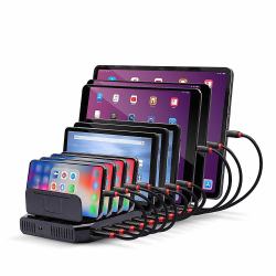 Lindy 73309 organizzatore per stazioni di carica Libera installazione Plastica Nero (10 Port Usb Charging Station - Warranty: 24M)