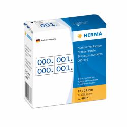HERMA 4887 etichetta autoadesiva Rettangolo Blu 1000 pz (HERMA Nummernetik. doppelt selbstkl. 1)