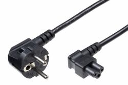 Microconnect PE010830A cavo di alimentazione Nero 3 m Accoppiatore C5 CEE7/7 (Power Cord CEE 7/7 - C5 3m - Angled CEE7, Black, - H05VV-F3x1mm2 CU, Male-Female - Warranty: 300M)