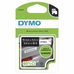 DYMO D1 Etichette Permanenti in Poliestere | Rotolo da 19 mm x 5.5 m | stampa Verde su nero | eti...