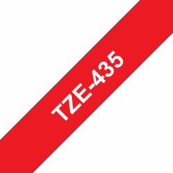 Brother TZE-435 nastro per etichettatrice Bianco su rosso 