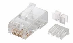 Microconnect KON511-10 cavo di collegamento RJ45 Trasparente (Modular Plug CAT6a Plug 8P8C - Unshielded, 10pcs in one bag - with Insertion Aid, For Stranded & Solid cable - Warranty: 300M)