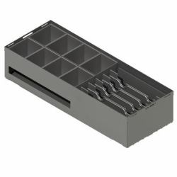 apg Solutions 20944PAC vassoio per cassa Metallo Nero (460 FLIP LID INSERT 8 COIN 6 - VERTICAL NOTE METAL)