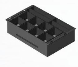 apg Solutions 20466PAC vassoio per cassa ABS sintetico Nero (INSERT STD2000-0409+-0411 - EURO+STERLING INSERT)