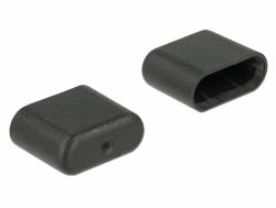 DeLOCK 64008 Copertura di sicurezza per presa elettrica USB tipo-C Nero 10 pezzo[i] (Delock Dust Cover for USB Type-C Male)