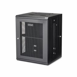 StarTech.com 4-Post 15U Wall Mount Network Cabinet with 1U Shelf, 19" Hinged Wall-Mounted Server Rack for Data / AV / Electronics / Computer Equipment, Flexible Vented Rack Enclosure (WALL MOUNT NE...