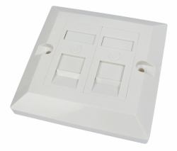 Cables Direct Single Cat6 Faceplate 2 Port cassetta di scarico Bianco (CDL 2 Port Cat6 plate Single Gang)