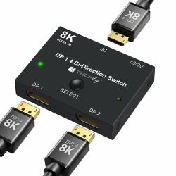 Techly IDATA-DP-2DP-8KT conmutador de vídeo DisplayPort 