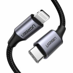 Ugreen 60759 cavo per cellulare Nero, Argento 1 m USB C Lightning 