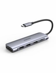 Ugreen 6-in-1 USB C PD USB 3.2 Gen 1 [3.1 Gen 1] Type-C Argento 