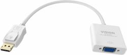 Vision TC-DPVGA cavo e adattatore video 0,22 m VGA [D-Sub] DisplayPort Bianco 