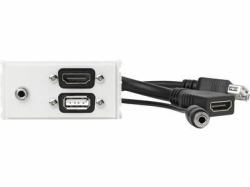 Vivolink WI221281 presa energia HDMI + USB A + 3.5mm Bianco 