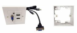 Vivolink WI221293 presa energia HDMI + VGA + USB A + 3.5mm Bianco 